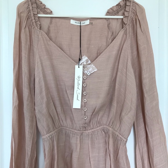 Peplum V Neck Light Pink Blouse - Picture 6 of 16